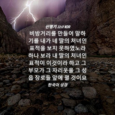 Picture 04 - 신명기 22:17 KOR - 비방거리를 만들어 말하기를 내가 네 - Bible Verse Picture