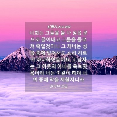 Picture 04 - 신명기 22:24 KOR - 너희는 그들을 둘 다 성읍 문으로 - Bible Verse Picture