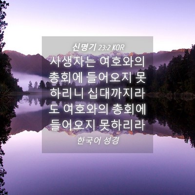 Picture 04 - 신명기 23:2 KOR - 사생자는 여호와의 총회에 들어오지 - Bible Verse Picture