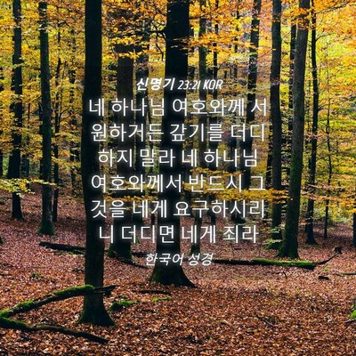 Picture 04 - 신명기 23:21 KOR - 네 하나님 여호와께 서원하거든 - Bible Verse Picture