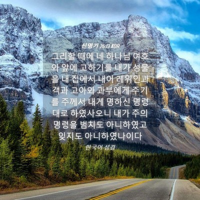 Picture 04 - 신명기 26:13 KOR - 그리할 때에 네 하나님 여호와 앞에 - Bible Verse Picture