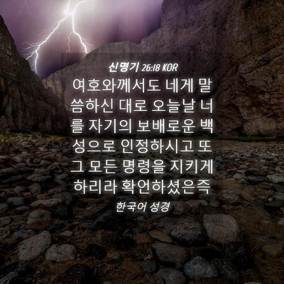 Picture 04 - 신명기 26:18 KOR - 여호와께서도 네게 말씀하신 대로 - Bible Verse Picture