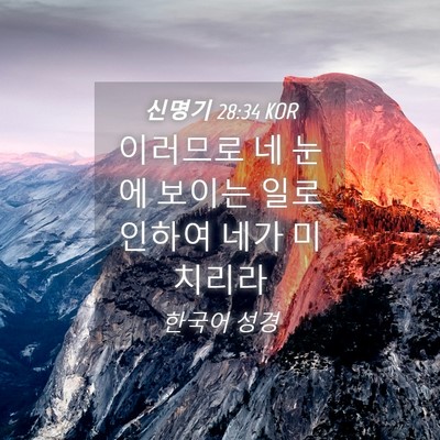 Picture 04 - 신명기 28:34 KOR - 이러므로 네 눈에 보이는 일로 - Bible Verse Picture