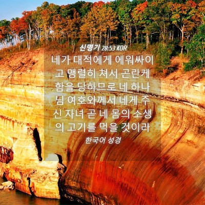 Picture 04 - 신명기 28:53 KOR - 네가 대적에게 에워싸이고 맹렬히 - Bible Verse Picture