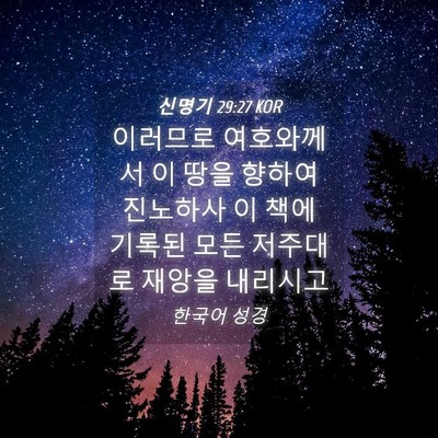 Picture 04 - 신명기 29:27 KOR - 이러므로 여호와께서 이 땅을 향하여 - Bible Verse Picture