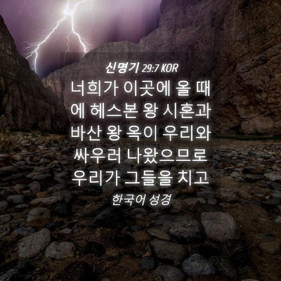 Picture 04 - 신명기 29:7 KOR - 너희가 이곳에 올 때에 헤스본 왕 - Bible Verse Picture