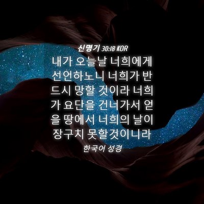 Picture 04 - 신명기 30:18 KOR - 내가 오늘날 너희에게 선언하노니 - Bible Verse Picture