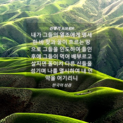 Picture 04 - 신명기 31:20 KOR - 내가 그들의 열조에게 맹세한 바 - Bible Verse Picture