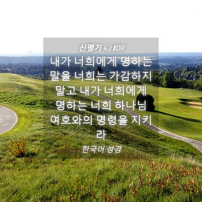 Picture 04 - 신명기 4:2 KOR - 내가 너희에게 명하는 말을 너희는 - Bible Verse Picture