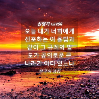 Picture 04 - 신명기 4:8 KOR - 오늘 내가 너희에게 선포하는 이 - Bible Verse Picture