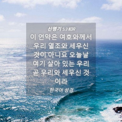 Picture 04 - 신명기 5:3 KOR - 이 언약은 여호와께서 우리 열조와 - Bible Verse Picture