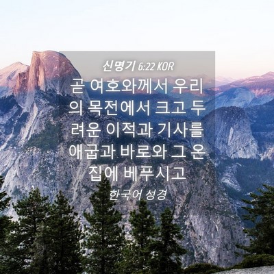 Picture 04 - 신명기 6:22 KOR - 곧 여호와께서 우리의 목전에서 크고 - Bible Verse Picture