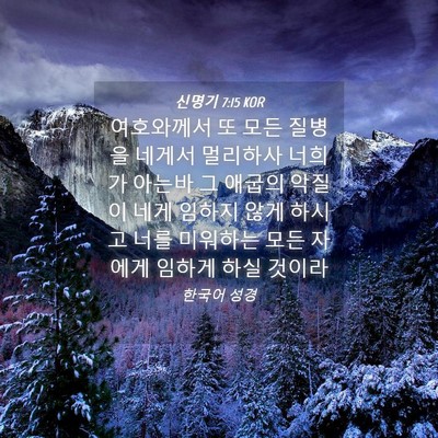 Picture 04 - 신명기 7:15 KOR - 여호와께서 또 모든 질병을 네게서 - Bible Verse Picture