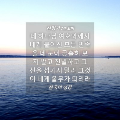 Picture 04 - 신명기 7:16 KOR - 네 하나님 여호와께서 네게 붙이신 - Bible Verse Picture