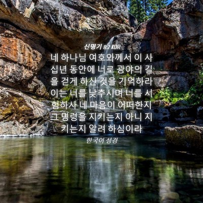 Picture 04 - 신명기 8:2 KOR - 네 하나님 여호와께서 이 사십년 - Bible Verse Picture