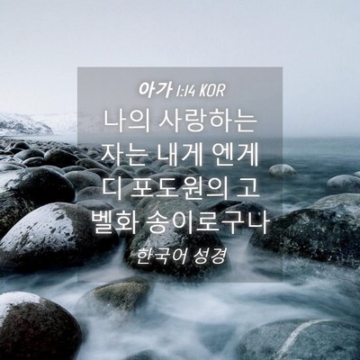 Picture 04 - 아가 1:14 KOR - 나의 사랑하는 자는 내게 엔게디 - Bible Verse Picture