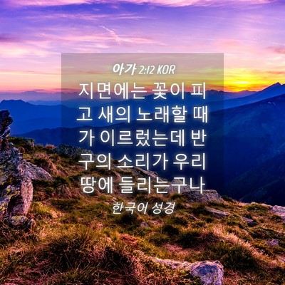 Picture 04 - 아가 2:12 KOR - 지면에는 꽃이 피고 새의 노래할 - Bible Verse Picture