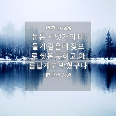Picture 04 - 아가 5:12 KOR - 눈은 시냇가의 비둘기 같은데 젖으로 - Bible Verse Picture