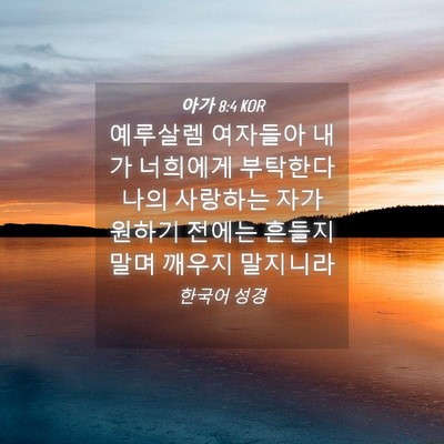 Picture 04 - 아가 8:4 KOR - 예루살렘 여자들아 내가 너희에게 - Bible Verse Picture