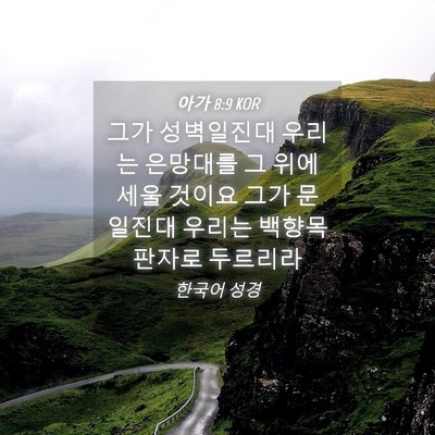 Picture 04 - 아가 8:9 KOR - 그가 성벽일진대 우리는 은망대를 그 - Bible Verse Picture