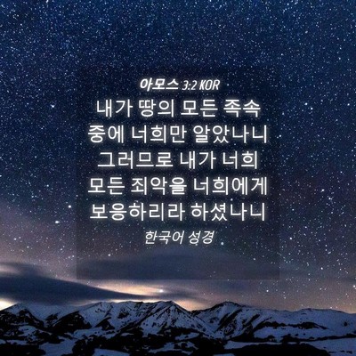 Picture 04 - 아모스 3:2 KOR - 내가 땅의 모든 족속 중에 너희만 - Bible Verse Picture