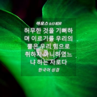 Picture 04 - 아모스 6:13 KOR - 허무한 것을 기뻐하며 이르기를 - Bible Verse Picture