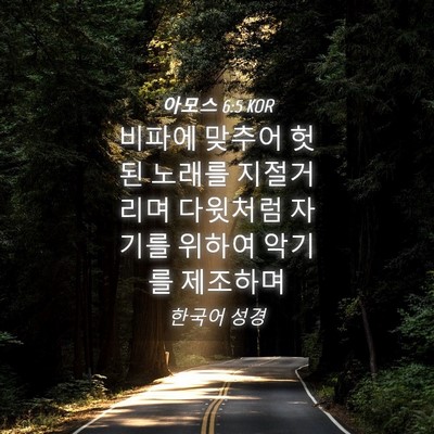 Picture 04 - 아모스 6:5 KOR - 비파에 맞추어 헛된 노래를 - Bible Verse Picture