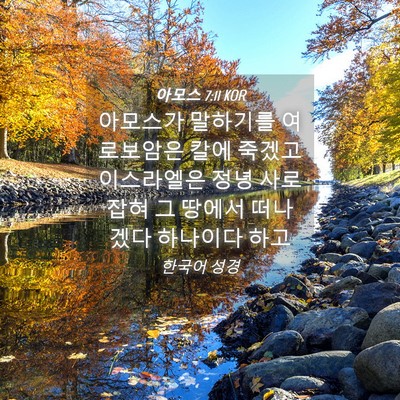 Picture 04 - 아모스 7:11 KOR - 아모스가 말하기를 여로보암은 칼에 - Bible Verse Picture