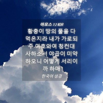 Picture 04 - 아모스 7:2 KOR - 황충이 땅의 풀을 다 먹은지라 내가 - Bible Verse Picture
