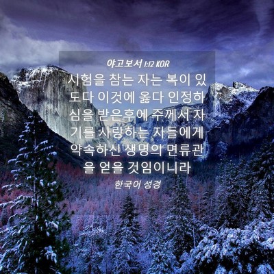 Picture 04 - 야고보서 1:12 KOR - 시험을 참는 자는 복이 있도다 - Bible Verse Picture