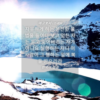 Picture 04 - 야고보서 1:25 KOR - 자유하게 하는 온전한 율법을 들여다 - Bible Verse Picture