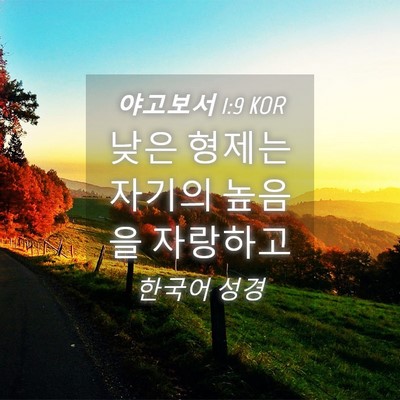 Picture 04 - 야고보서 1:9 KOR - 낮은 형제는 자기의 높음을 - Bible Verse Picture