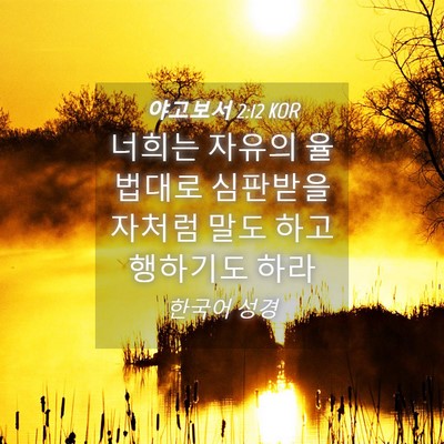 Picture 04 - 야고보서 2:12 KOR - 너희는 자유의 율법대로 심판받을 - Bible Verse Picture