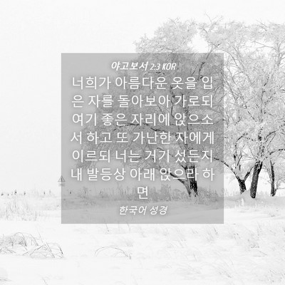 Picture 04 - 야고보서 2:3 KOR - 너희가 아름다운 옷을 입은 자를 - Bible Verse Picture