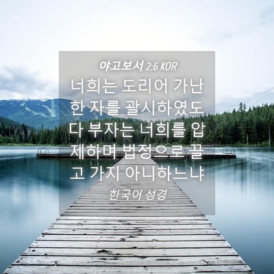 Picture 04 - 야고보서 2:6 KOR - 너희는 도리어 가난한 자를 - Bible Verse Picture