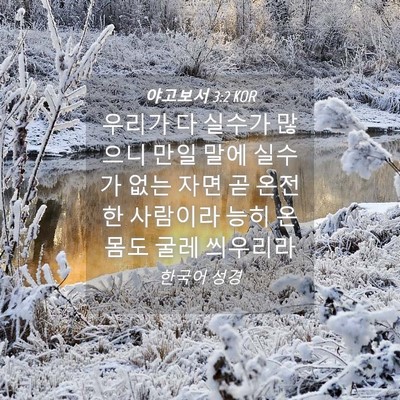 Picture 04 - 야고보서 3:2 KOR - 우리가 다 실수가 많으니 만일 말에 - Bible Verse Picture