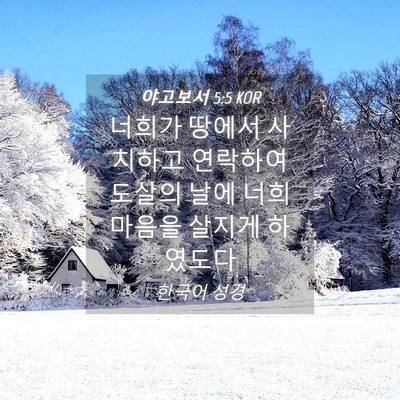 Picture 04 - 야고보서 5:5 KOR - 너희가 땅에서 사치하고 연락하여 - Bible Verse Picture