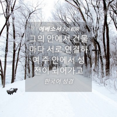 Picture 04 - 에베소서 2:21 KOR - 그의 안에서 건물마다 서로 연결하여 - Bible Verse Picture
