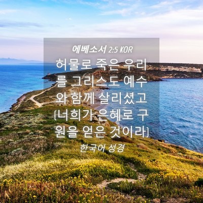 Picture 04 - 에베소서 2:5 KOR - 허물로 죽은 우리를 그리스도 예수와 - Bible Verse Picture