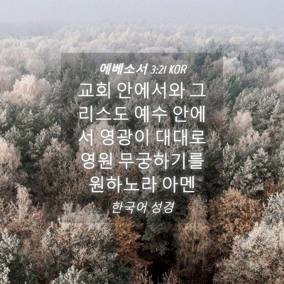 Picture 04 - 에베소서 3:21 KOR - 교회 안에서와 그리스도 예수 안에서 - Bible Verse Picture