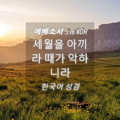Picture 04 - 에베소서 5:16 KOR - 세월을 아끼라 때가 - Bible Verse Picture