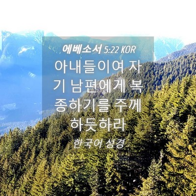 Picture 04 - 에베소서 5:22 KOR - 아내들이여 자기 남편에게 - Bible Verse Picture