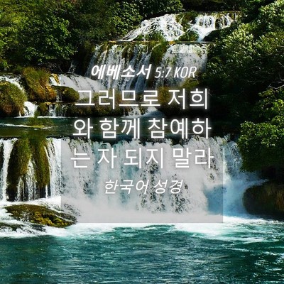 Picture 04 - 에베소서 5:7 KOR - 그러므로 저희와 함께 참예하는 자 - Bible Verse Picture