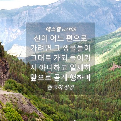 Picture 04 - 에스겔 1:12 KOR - 신이 어느 편으로 가려면 그 - Bible Verse Picture