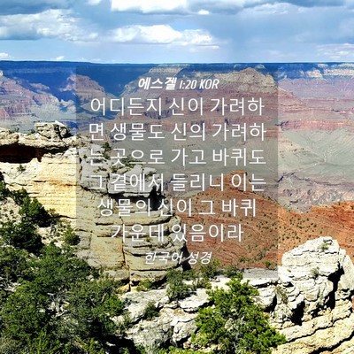 Picture 04 - 에스겔 1:20 KOR - 어디든지 신이 가려하면 생물도 신의 - Bible Verse Picture