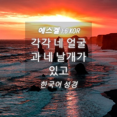 Picture 04 - 에스겔 1:6 KOR - 각각 네 얼굴과 네 날개가 - Bible Verse Picture
