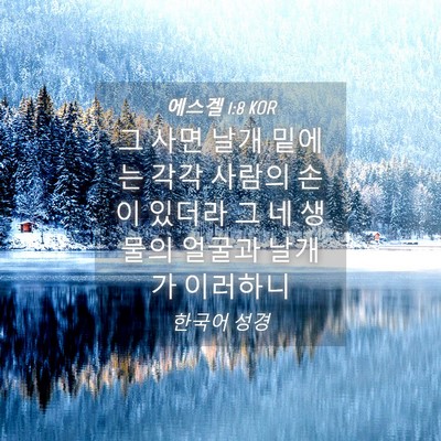 Picture 04 - 에스겔 1:8 KOR - 그 사면 날개 밑에는 각각 사람의 - Bible Verse Picture