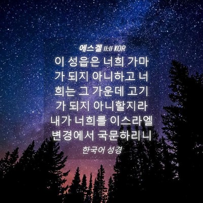 Picture 04 - 에스겔 11:11 KOR - 이 성읍은 너희 가마가 되지 - Bible Verse Picture