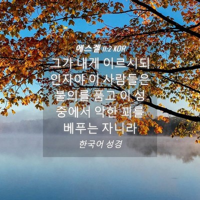 Picture 04 - 에스겔 11:2 KOR - 그가 내게 이르시되 인자야 이 - Bible Verse Picture