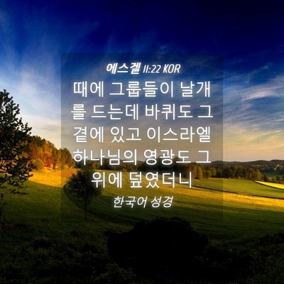 Picture 04 - 에스겔 11:22 KOR - 때에 그룹들이 날개를 드는데 바퀴도 - Bible Verse Picture